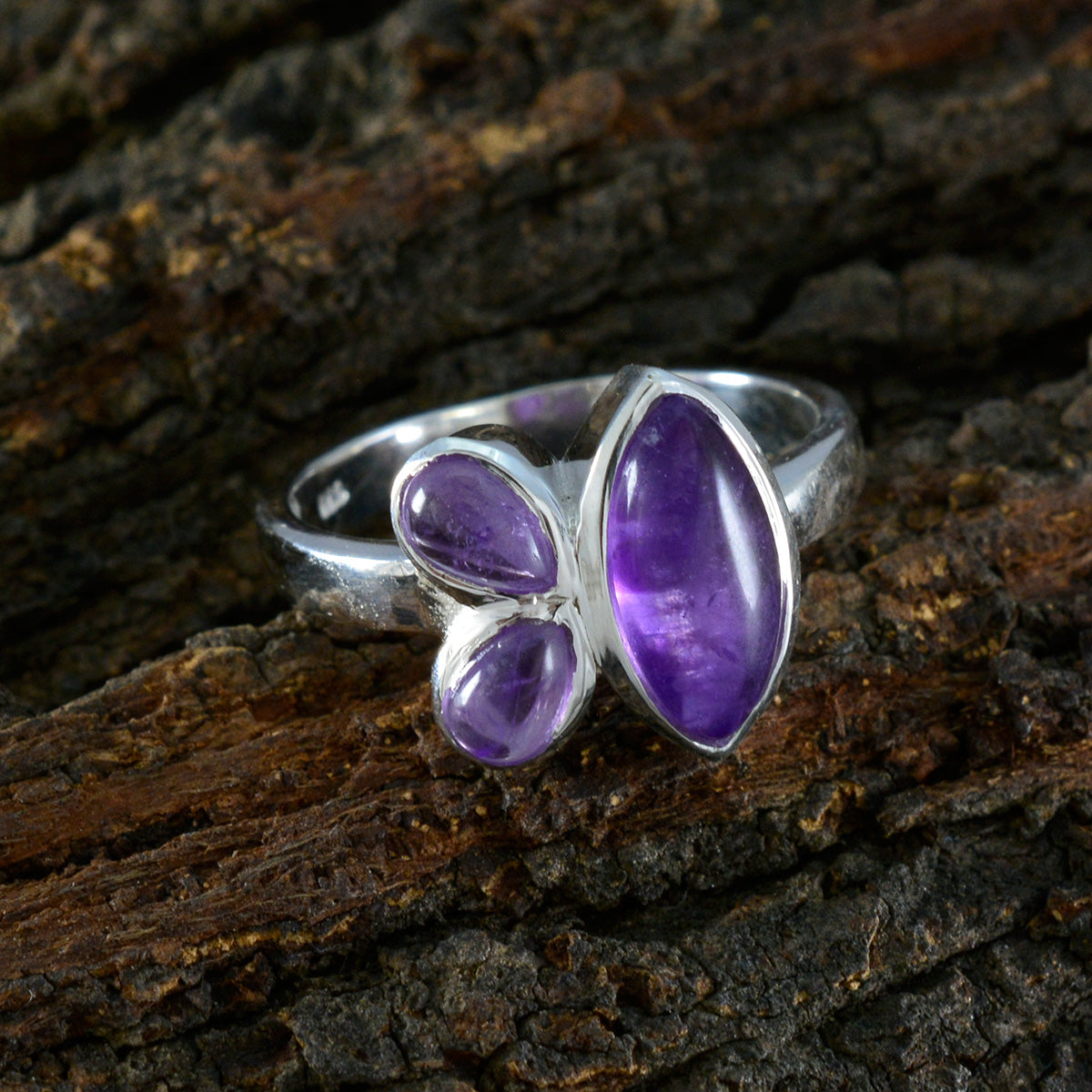 Aisha Boho Purple Trilogy Ring