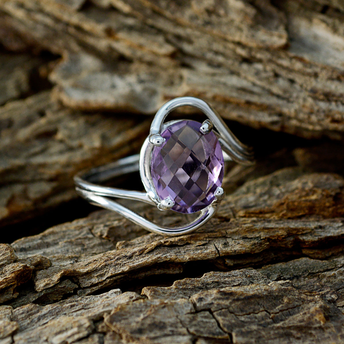 Ying Graceful Purple Solitaire Ring