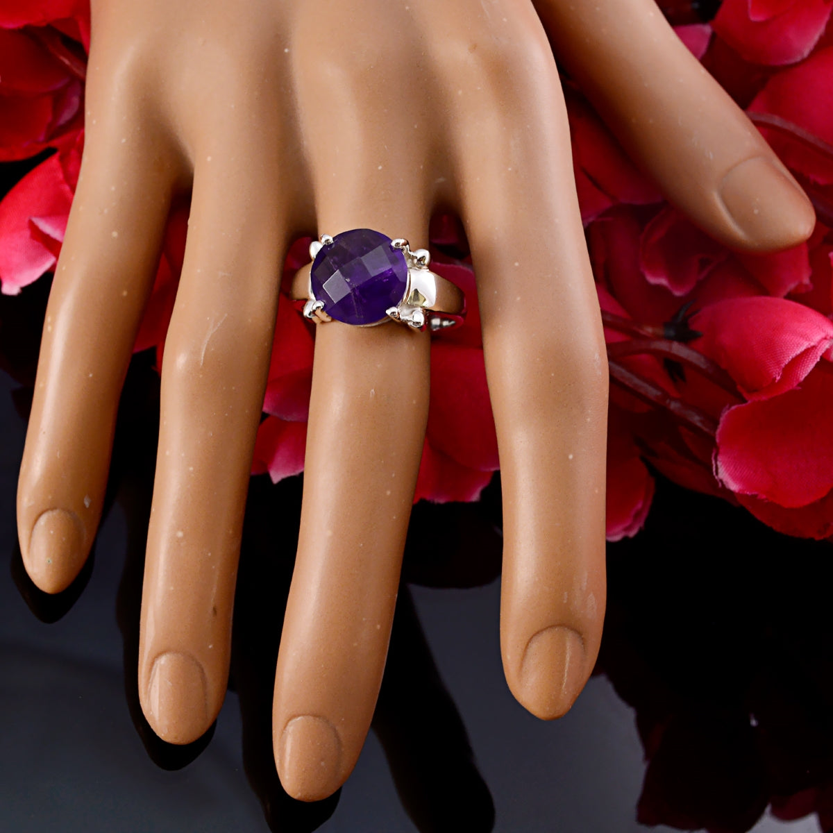 Amanda Sophisticated Purple Solitaire Ring