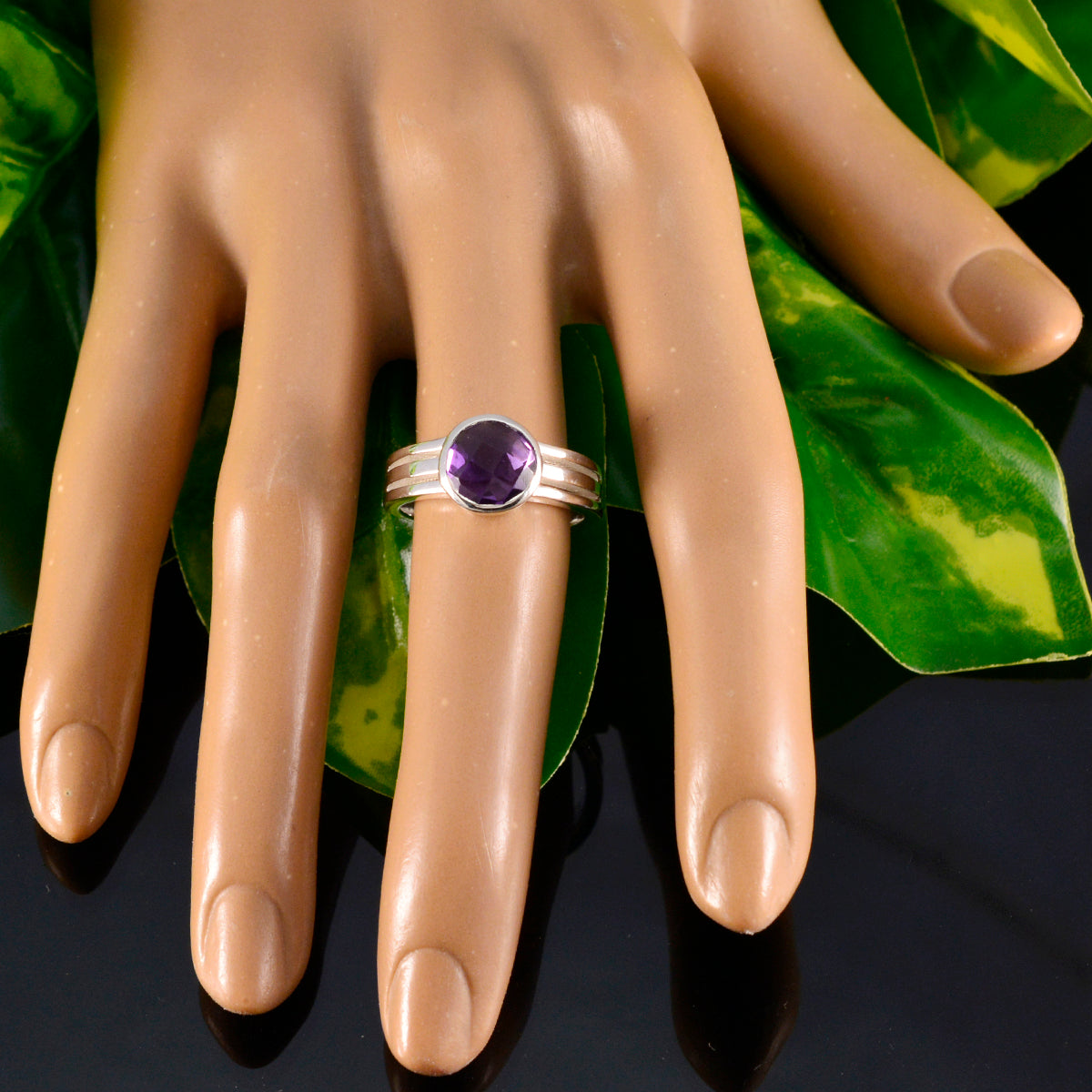 Micaela Glamorous Purple Solitaire Ring