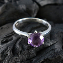 Hua Modern Purple Solitaire Ring