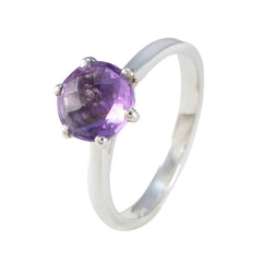 Hua Modern Purple Solitaire Ring