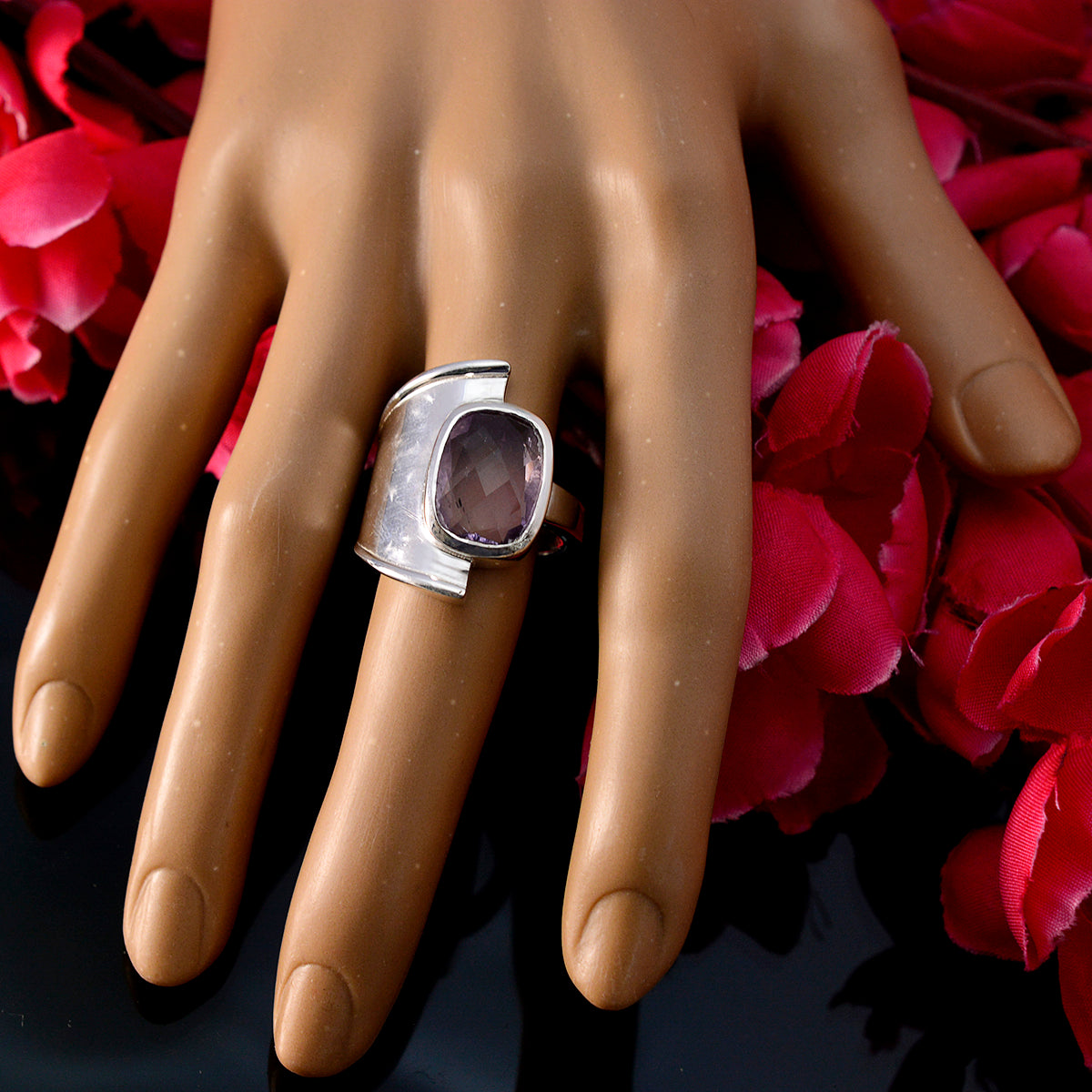 Andrea Signet Purple Solitaire Ring