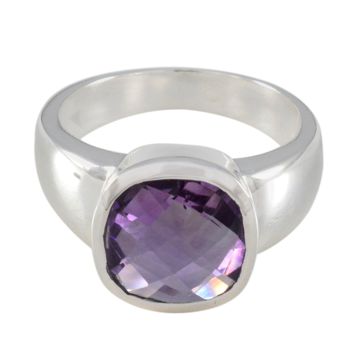 Ivana Trendy Purple Solitaire Ring Amethyst Purple