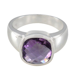 Ivana Trendy Purple Solitaire Ring Amethyst Purple