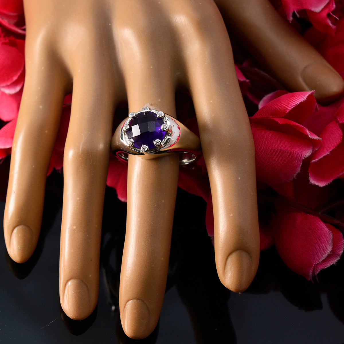 Camila Abstract Purple Halo Ring
