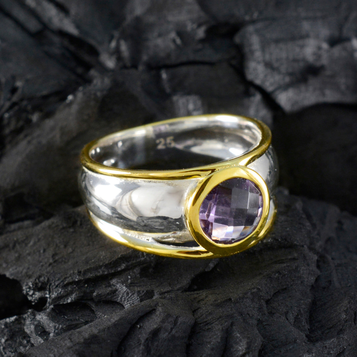 Nova Modern Purple Solitaire Ring