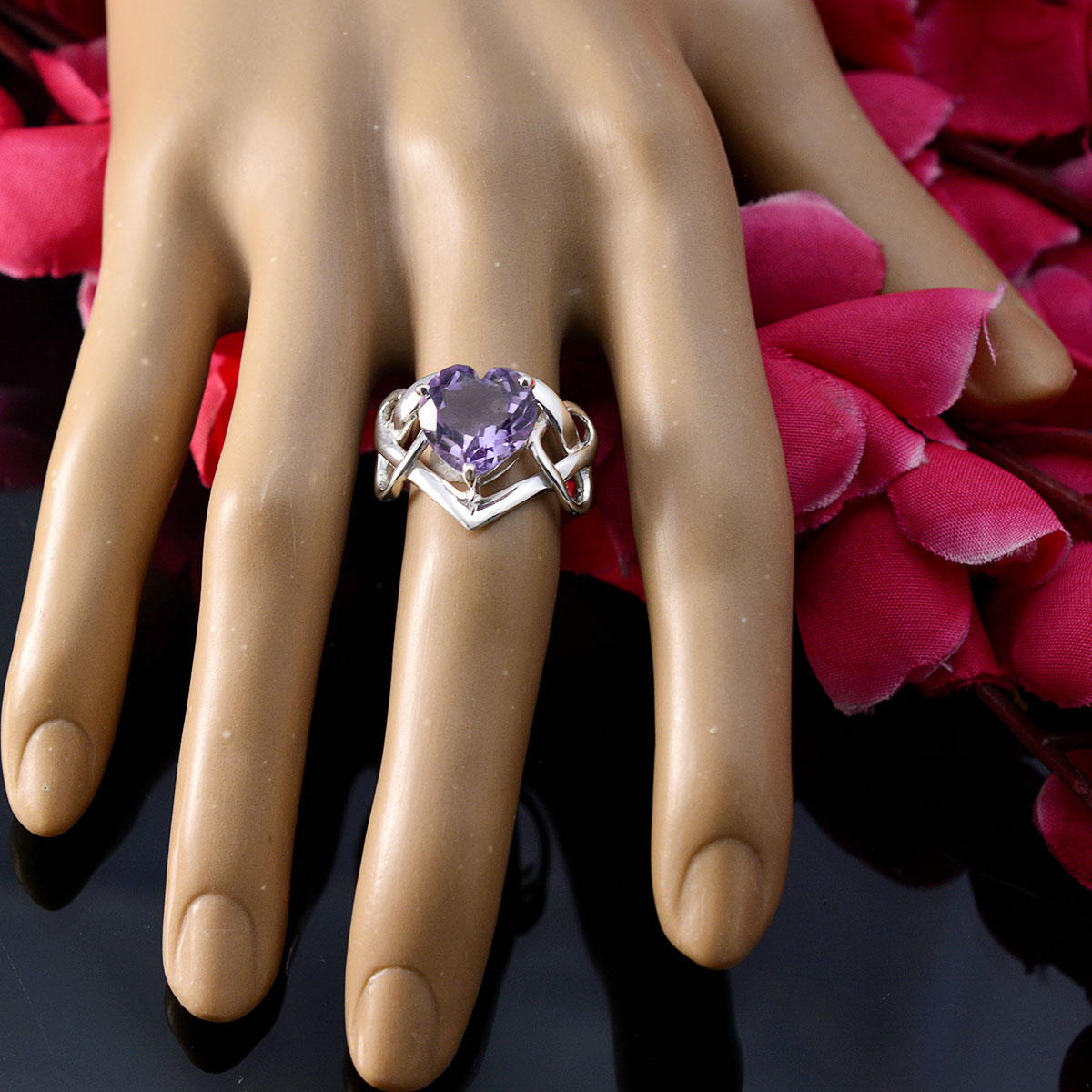 Kristine wedding Purple Solitaire Ring