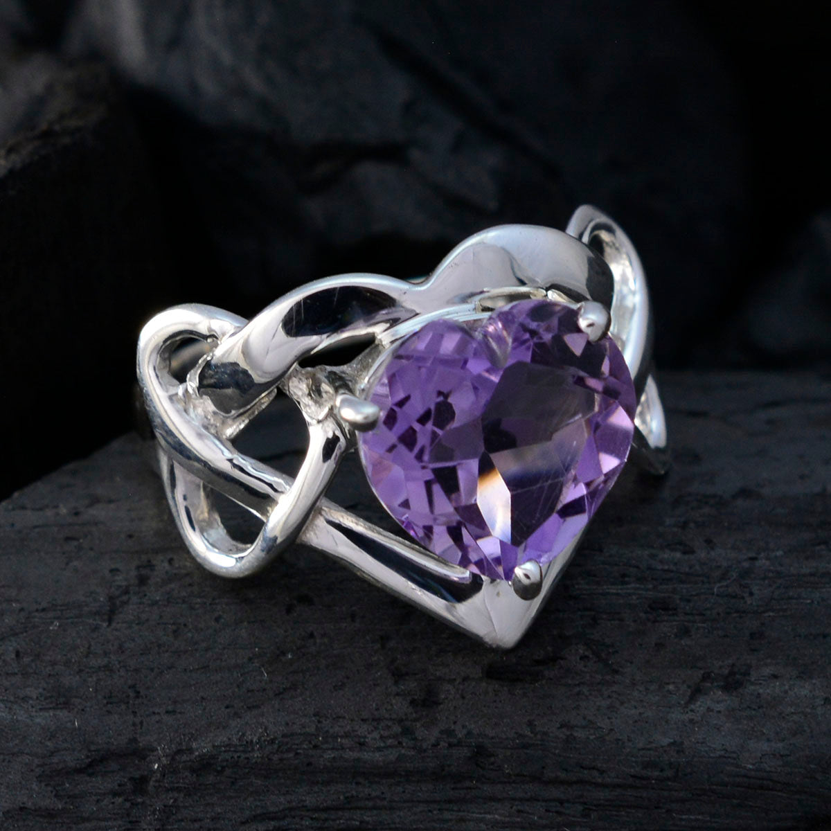 Kristine wedding Purple Solitaire Ring