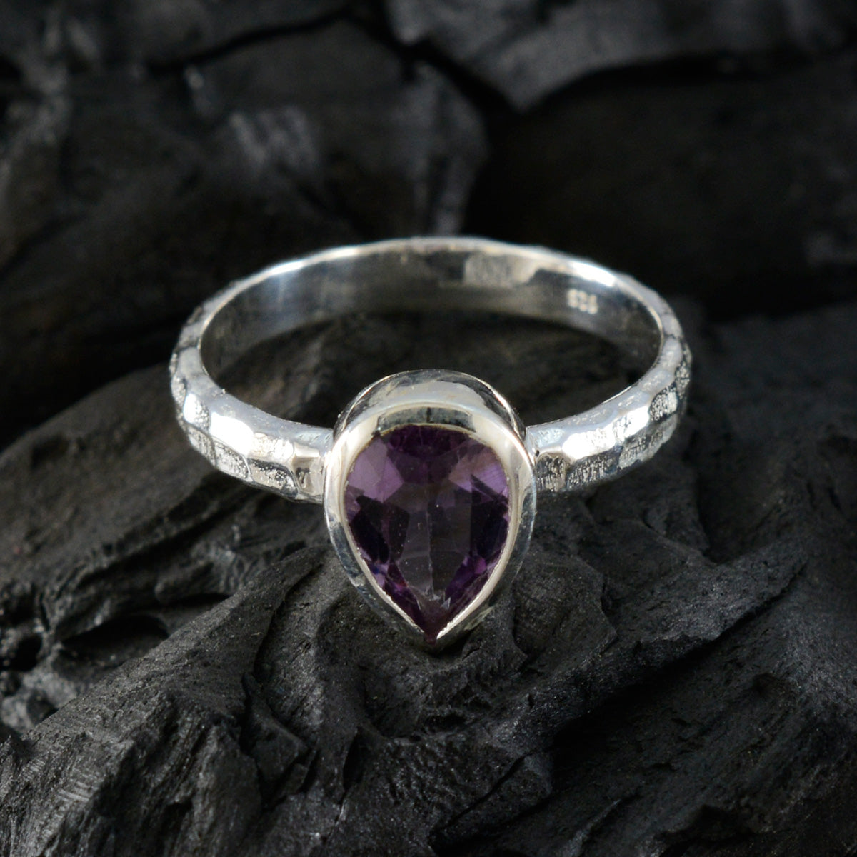 Zoe Graceful Purple Solitaire Ring