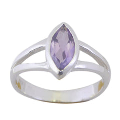 Ava Geometric Purple Solitaire Ring Amethyst Purple