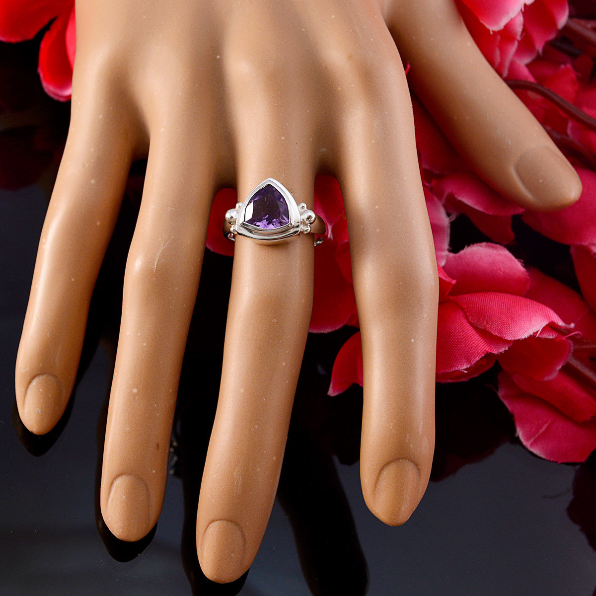 Freya Artisan Purple Solitaire Ring