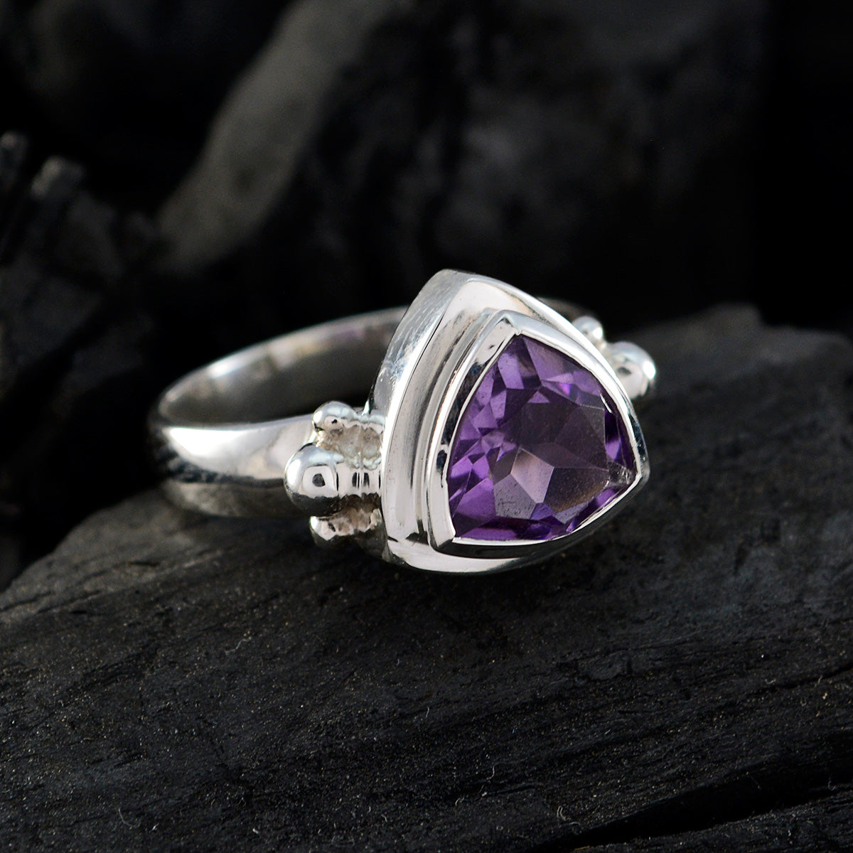 Freya Artisan Purple Solitaire Ring
