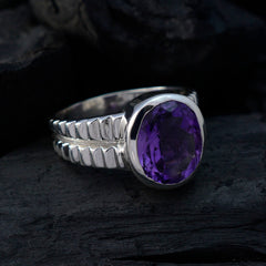 Lily Ethnic Purple Solitaire Ring