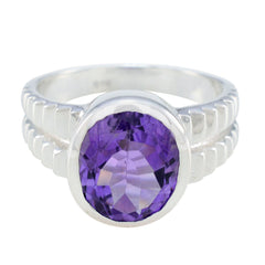Lily Ethnic Purple Solitaire Ring Amethyst Purple