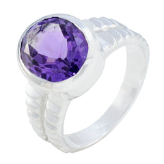 Lily Ethnic Purple Solitaire Ring
