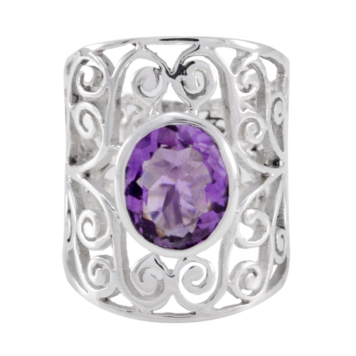 Isabella Filigree Purple Solitaire Ring