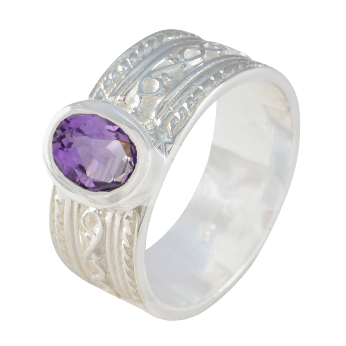 Maria Art Deco Purple Solitaire Ring