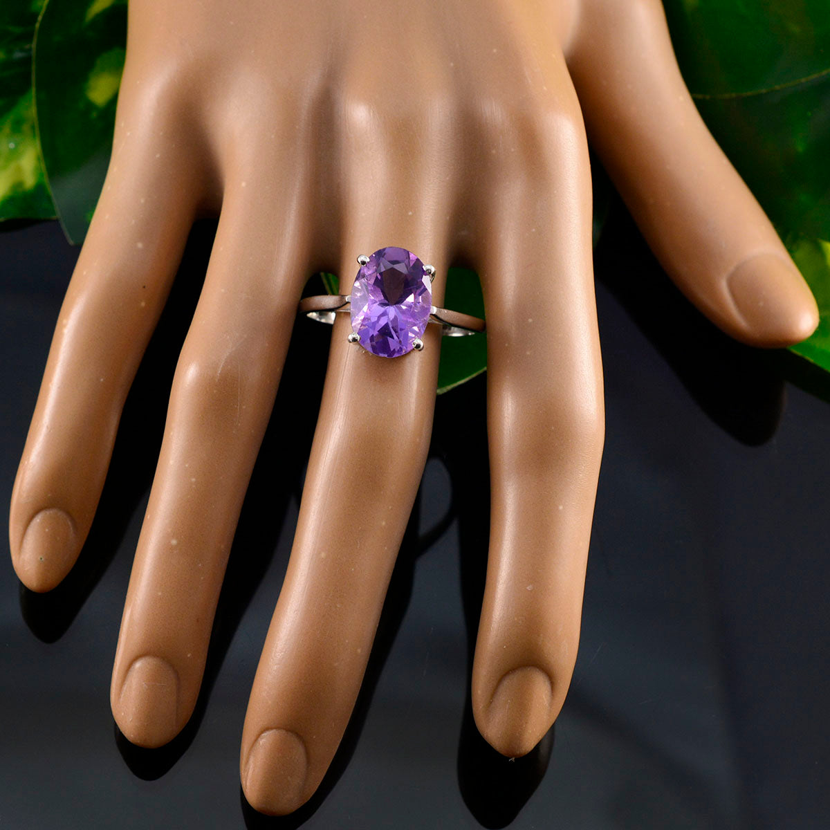 Teresa Modern Purple Solitaire Ring