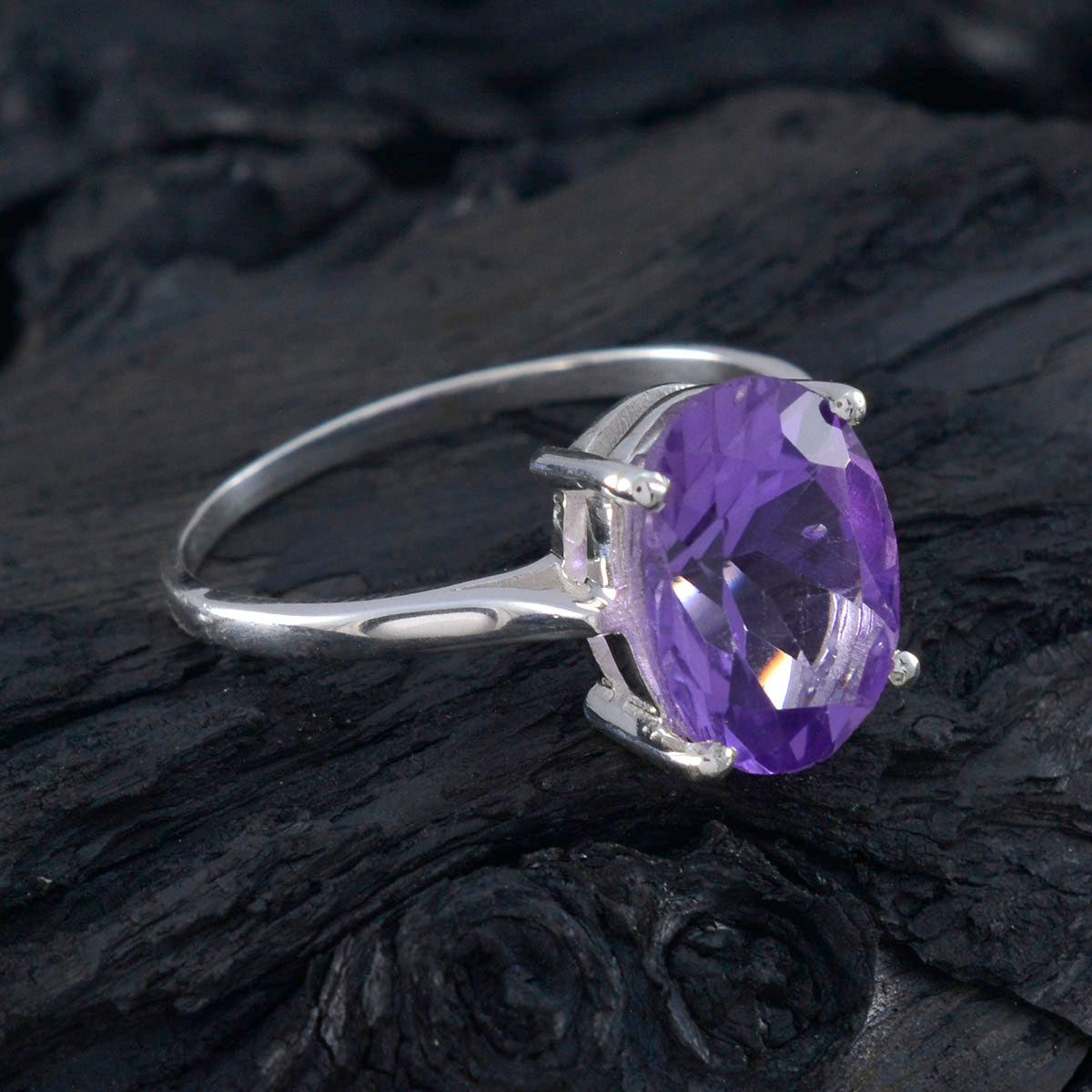 Teresa Modern Purple Solitaire Ring