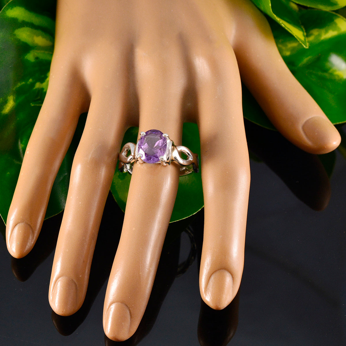 Andrea Retro Purple Solitaire Ring