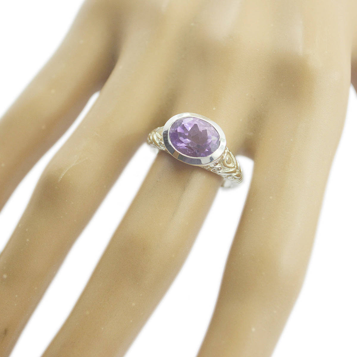 Rebeca Art Deco Purple Solitaire Ring