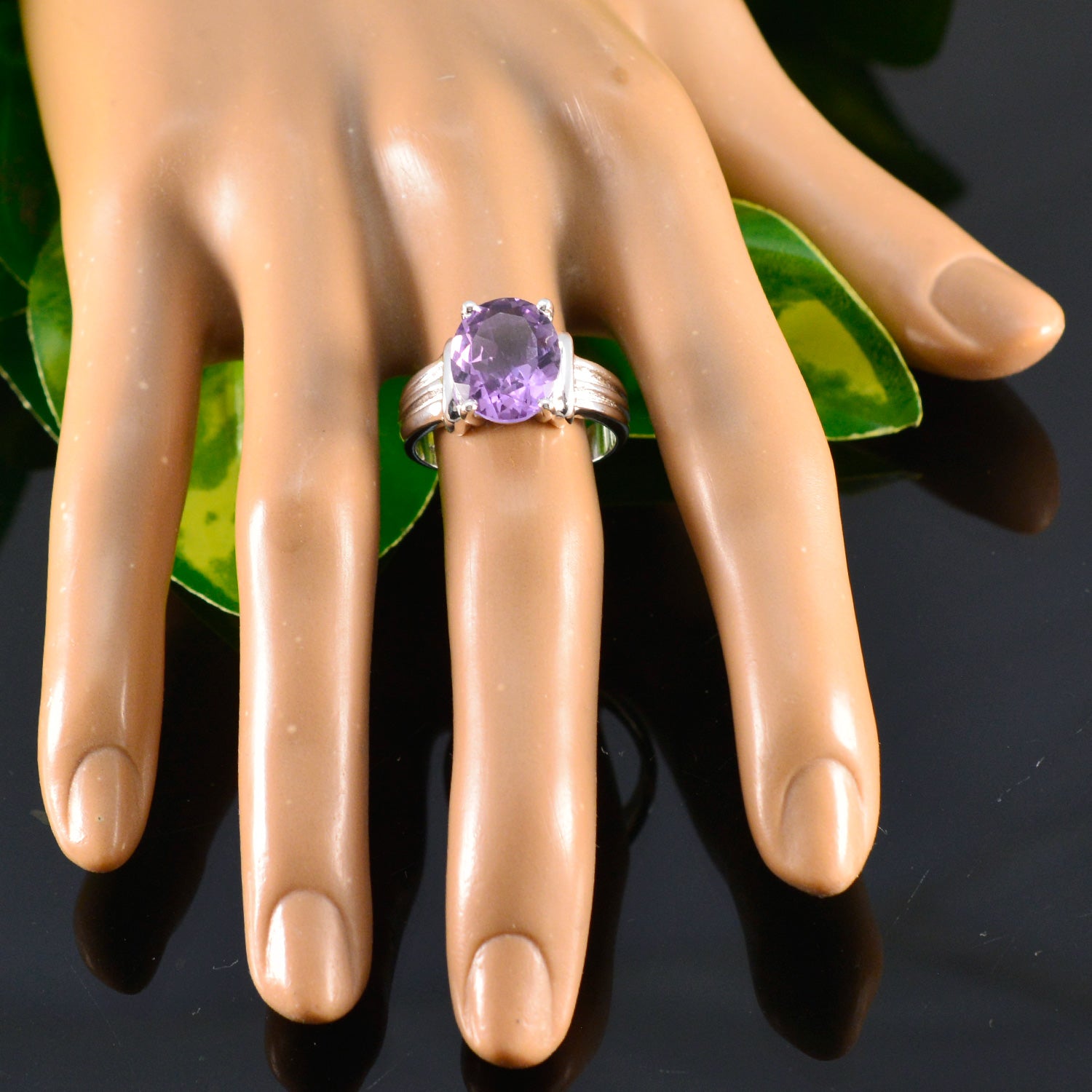 Sofia Modern Purple Solitaire Ring