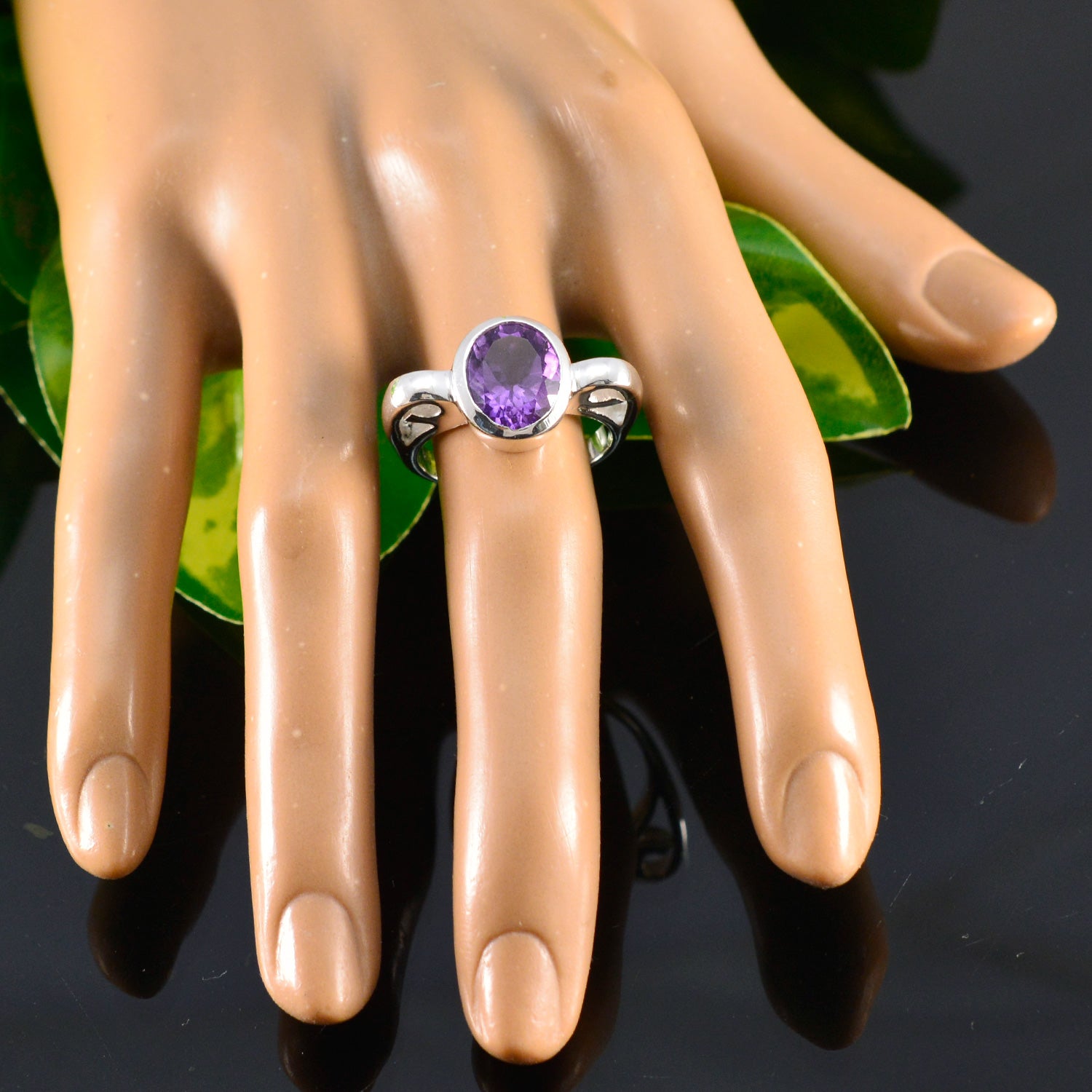 Antonia Graceful Purple Solitaire Ring