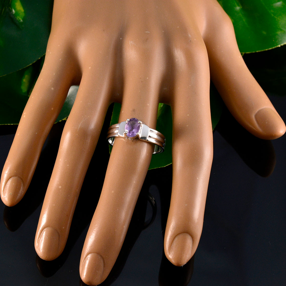 Zoe Abstract Purple Solitaire Ring
