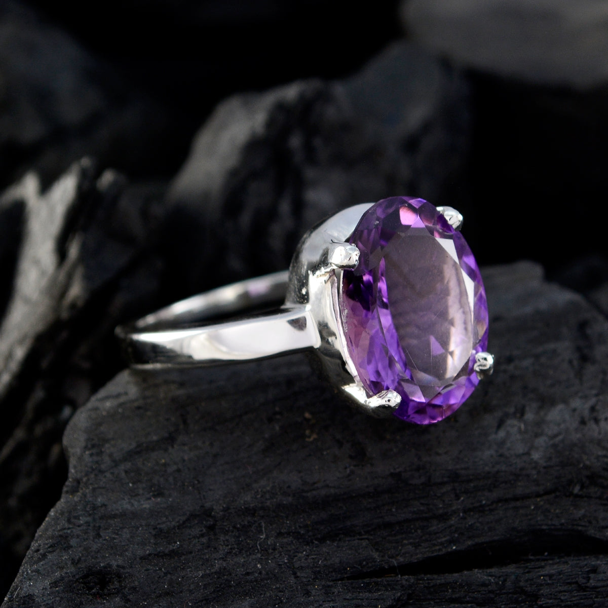 Andrea propsel Purple Solitaire Ring