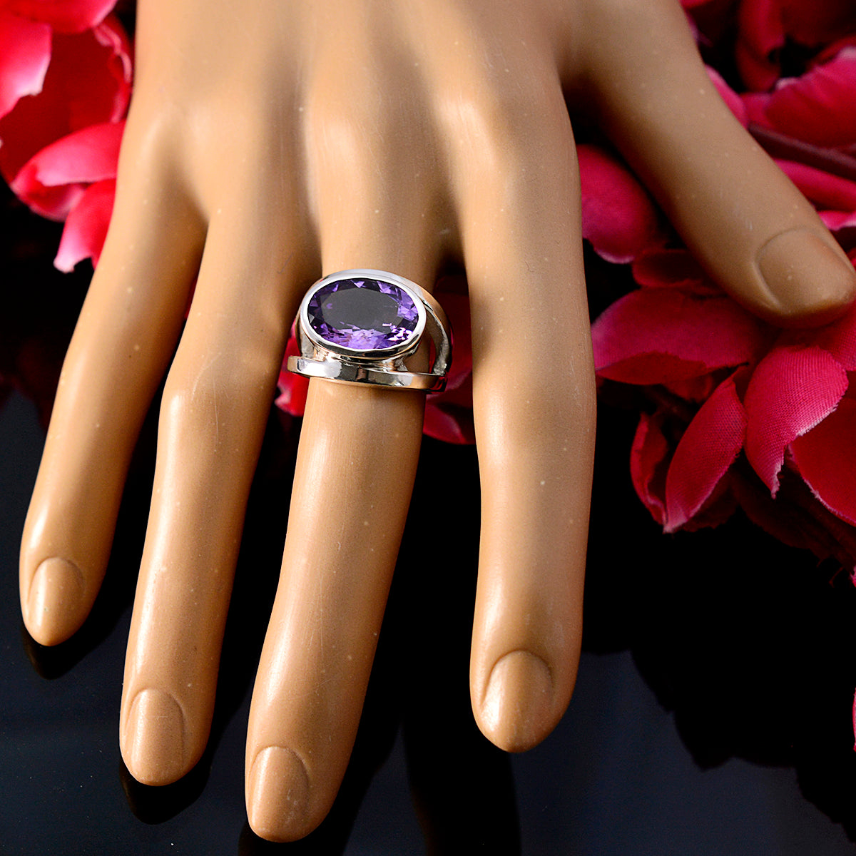 Priya Contemporary Purple Solitaire Ring