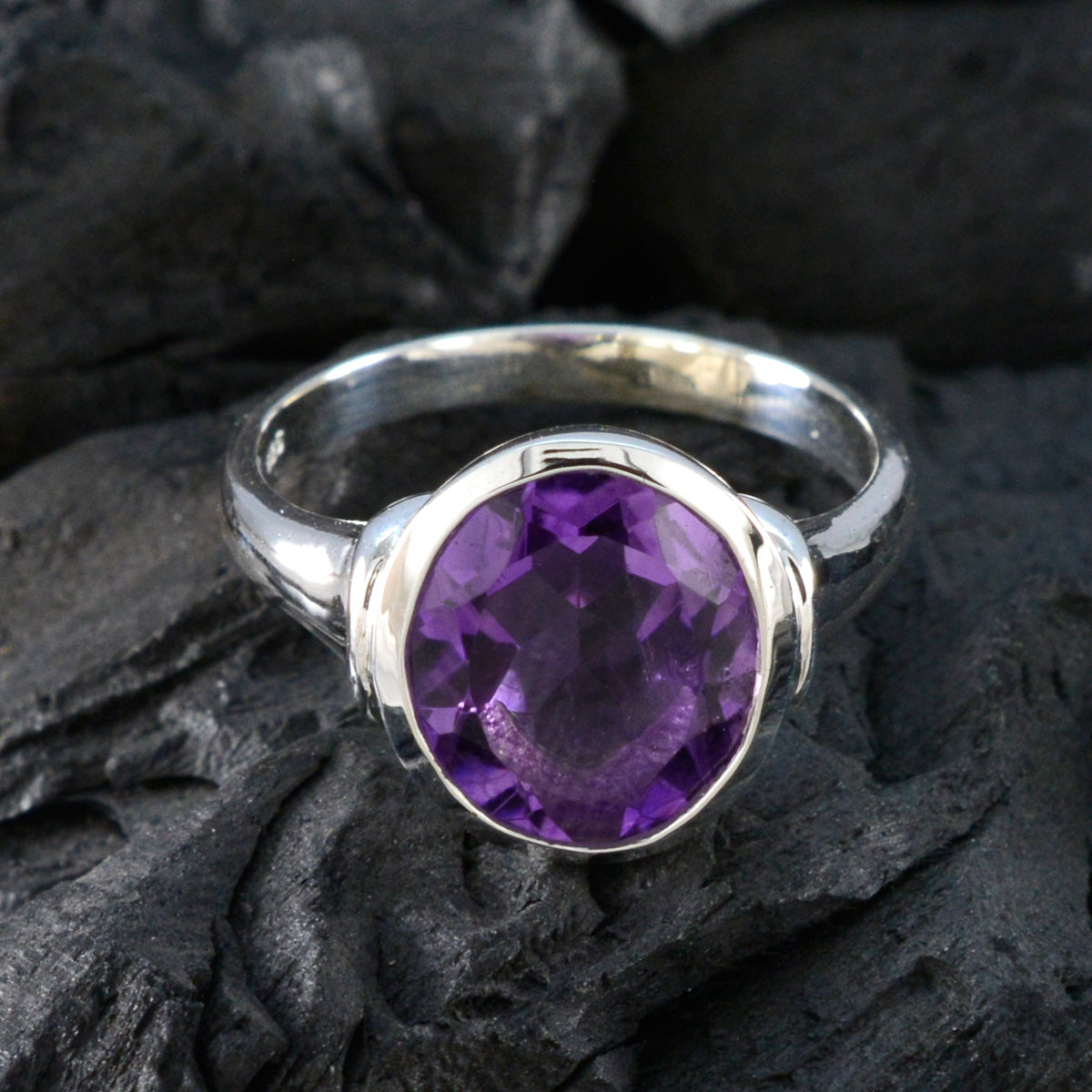 Emily Boho Purple Solitaire Ring