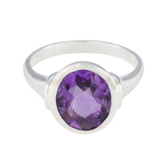 Emily Boho Purple Solitaire Ring Amethyst Purple