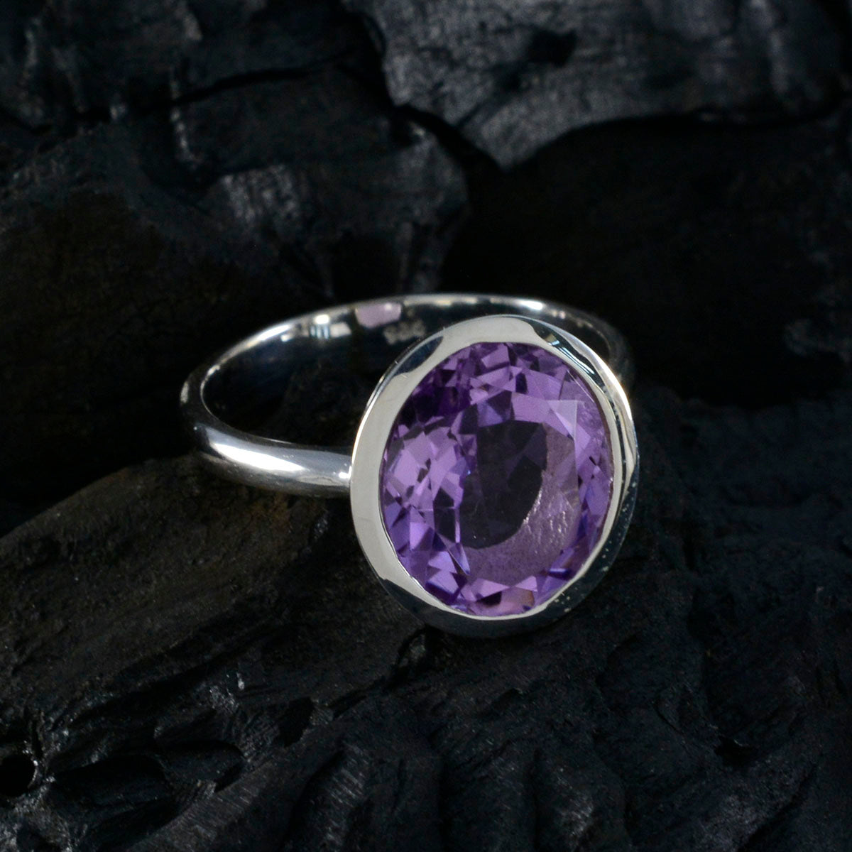 Ivy Ethnic Purple Solitaire Ring
