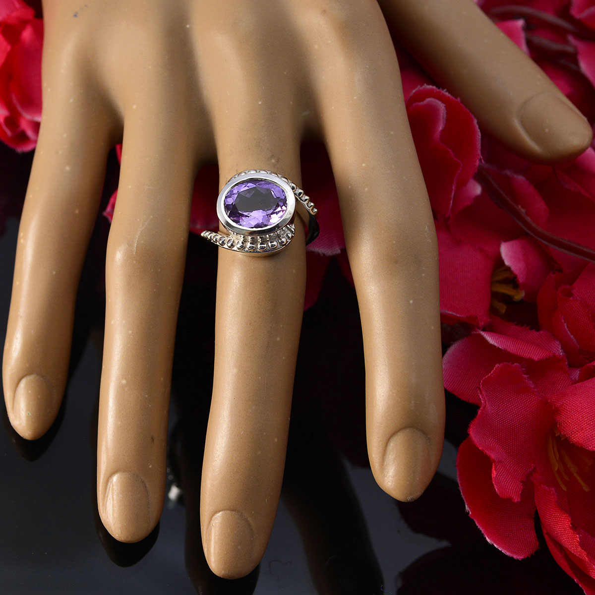 Ananya Feminine Purple Solitaire Ring