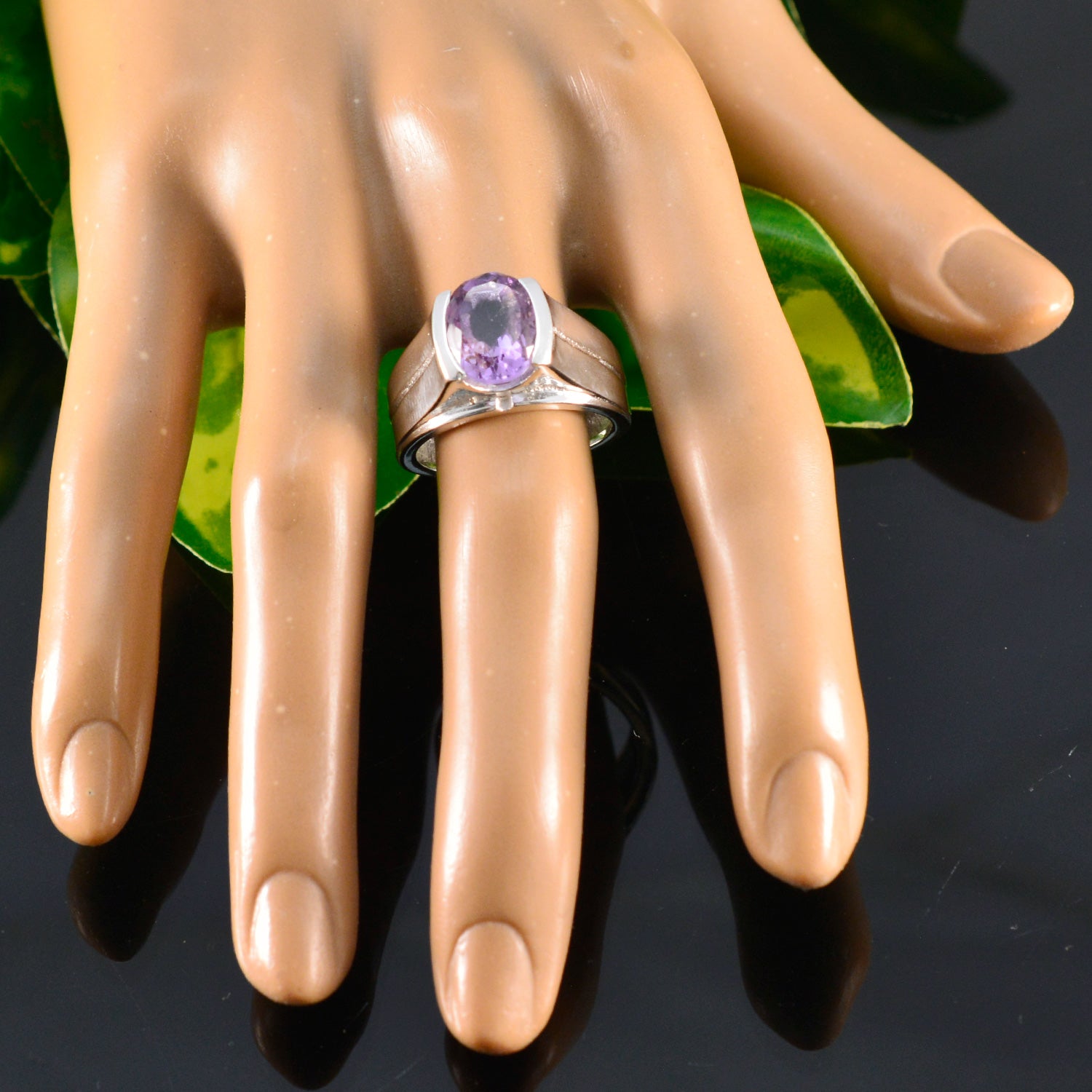 Ananya Cultural Purple Solitaire Ring