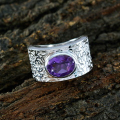 Agustina Art Deco Purple Solitaire Ring