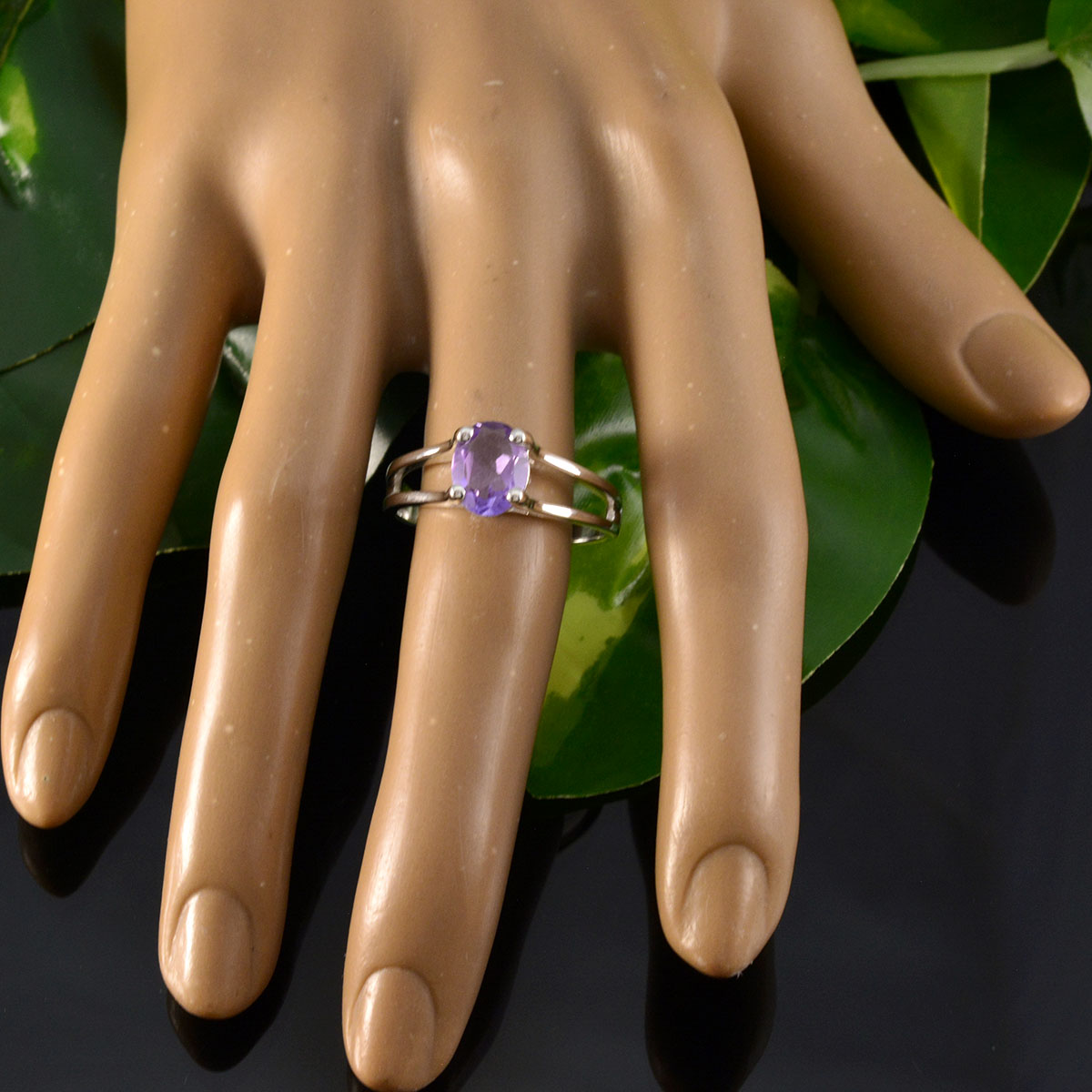 Elena Boho Purple Solitaire Ring