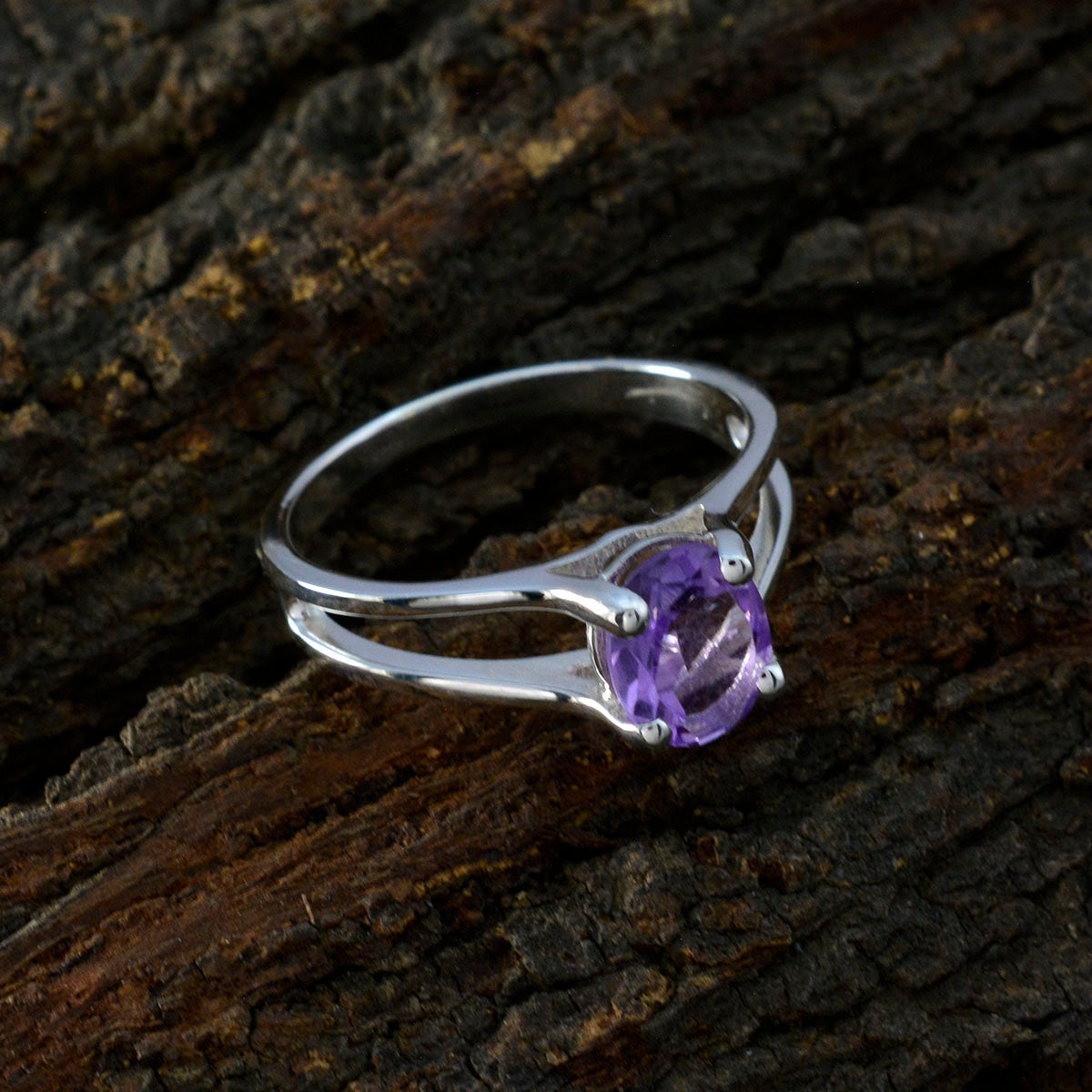 Elena Boho Purple Solitaire Ring