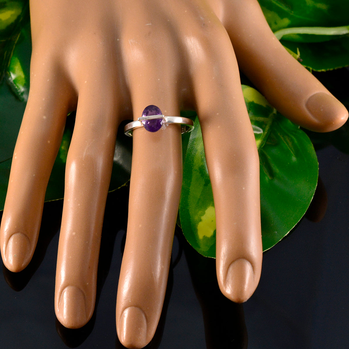 Emi Feminine Purple Solitaire Ring