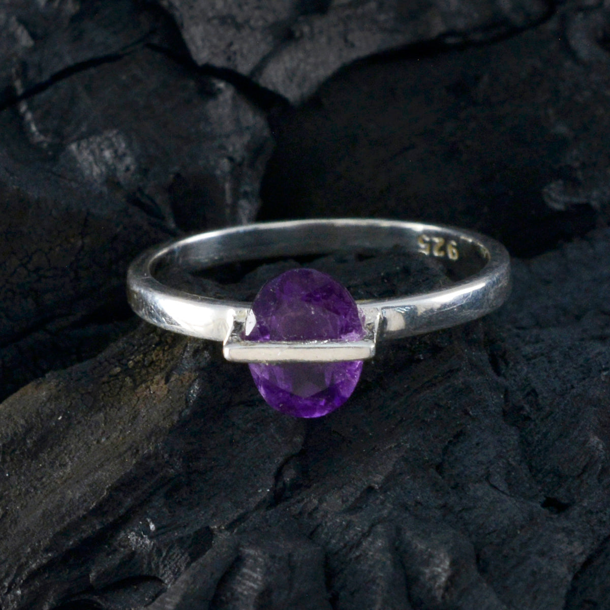 Emi Feminine Purple Solitaire Ring