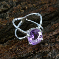 Mariana Ethnic Purple Solitaire Ring