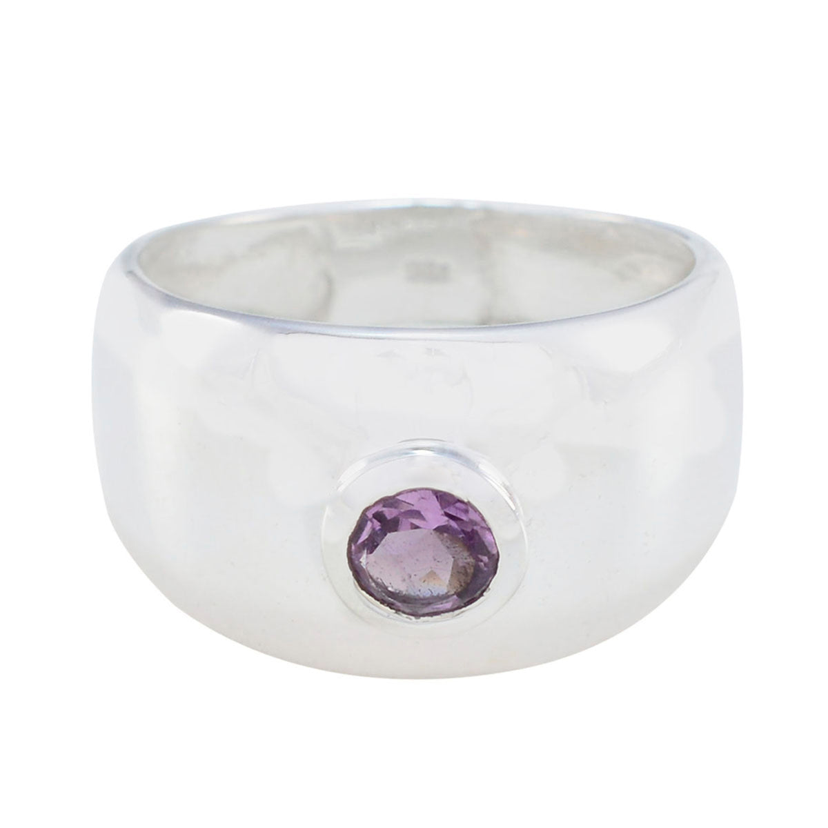 Nisa Glamorous Purple Solitaire Ring Amethyst Purple