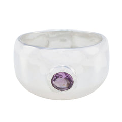Nisa Glamorous Purple Solitaire Ring Amethyst Purple