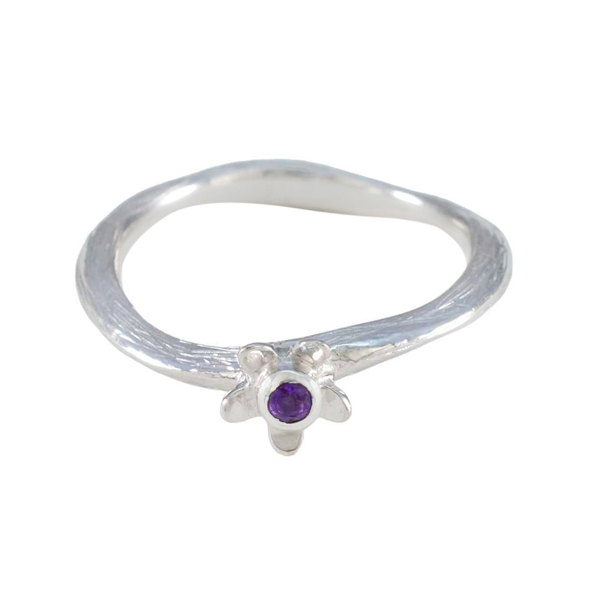 Aurora Abstract Purple Solitaire Ring Amethyst Purple