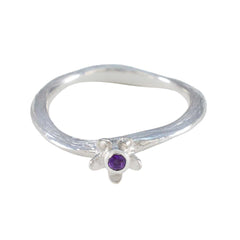 Aurora Abstract Purple Solitaire Ring Amethyst Purple