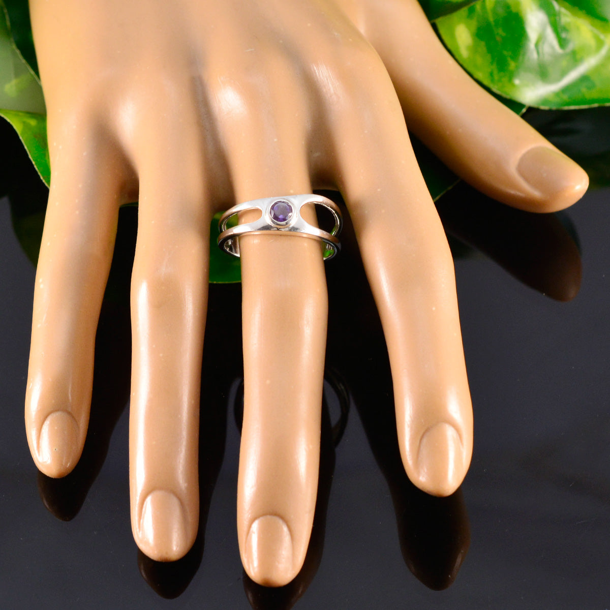 Harper Abstract Purple Solitaire Ring