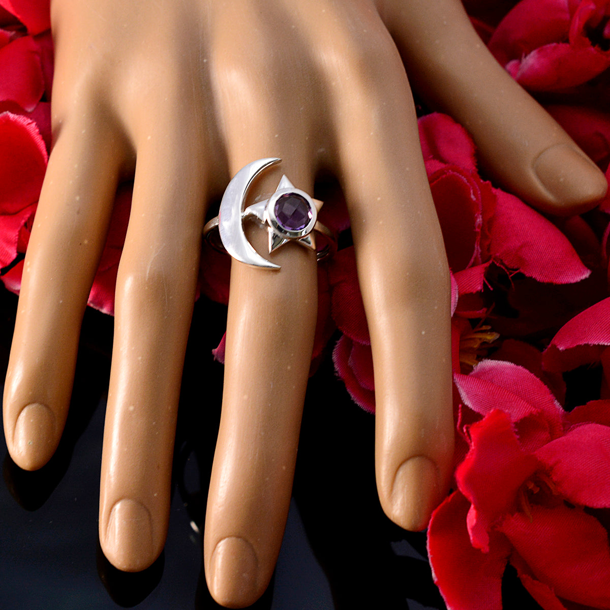 Ella Moon & Star Purple Solitaire Ring