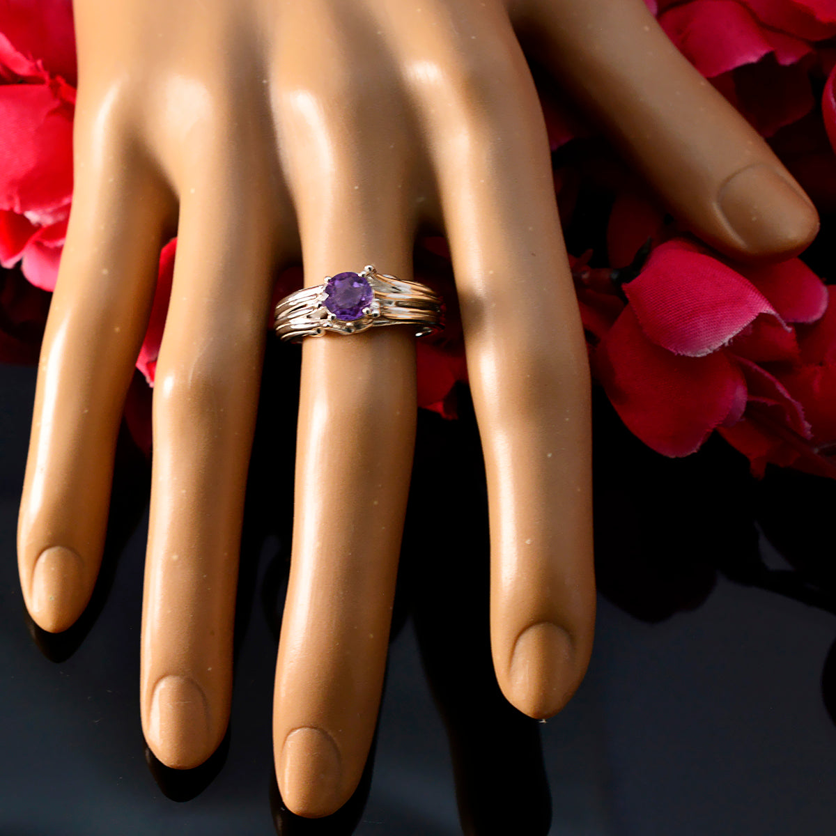 Natalie Romantic Purple Solitaire Ring