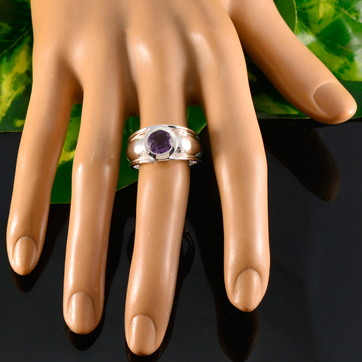Joaquina Abstract Purple Solitaire Ring